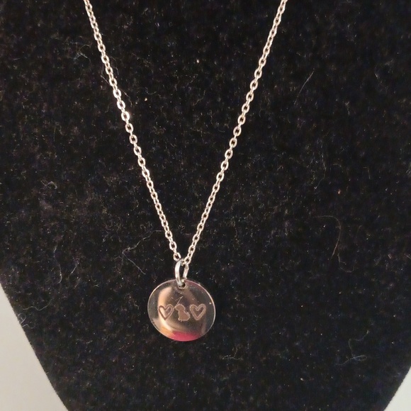 Stainless steel love my pendant on a 17 inch stainless steel chain with extender - Picture 1 of 3